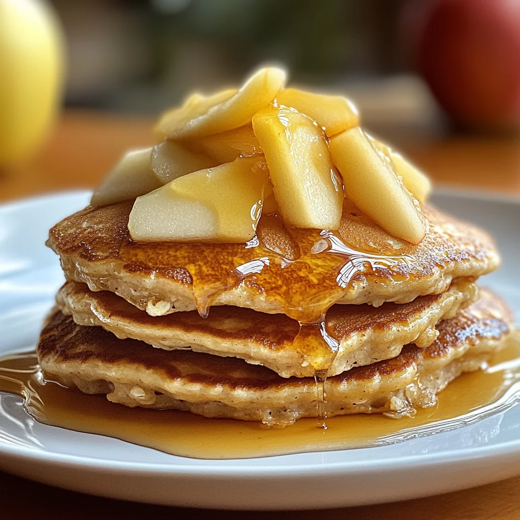 Apfelpfannkuchen mit Haferflocken ohne Mehl zum Frühstück