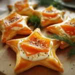 Blätterteigsterne mit Lachs