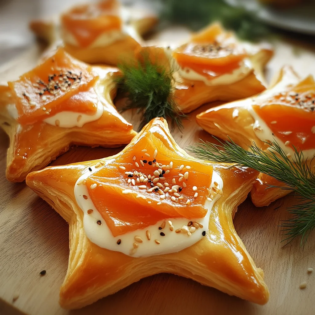 Blätterteigsterne mit Lachs