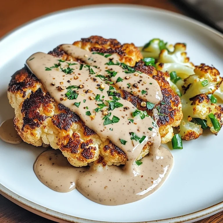 Blumenkohlsteak mit Pfefferrahmsauce
