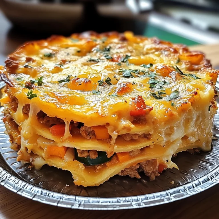 Feurige Tortilla-Torte mit Überbackenem Käse