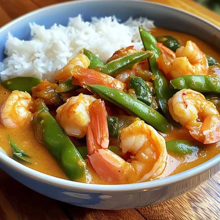 Garnelencurry mit Zuckerschoten