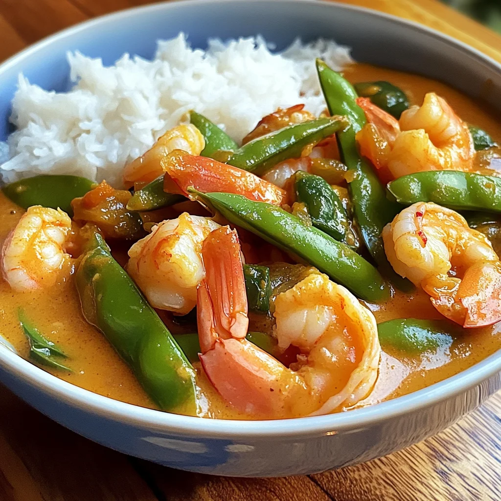 Garnelencurry mit Zuckerschoten
