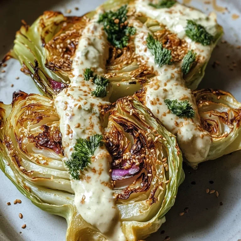Gebackener Spitzkohl auf Tahini-Joghurt