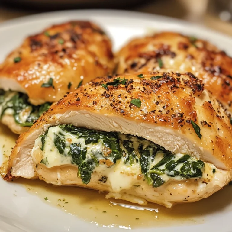 Gefüllte Hähnchenbrust mit Frischkäse und Spinat