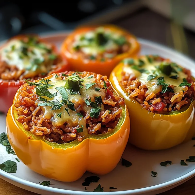 Gefüllte Paprikaschoten mit rotem Reis