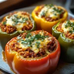 Gefüllte Paprikaschoten mit rotem Reis