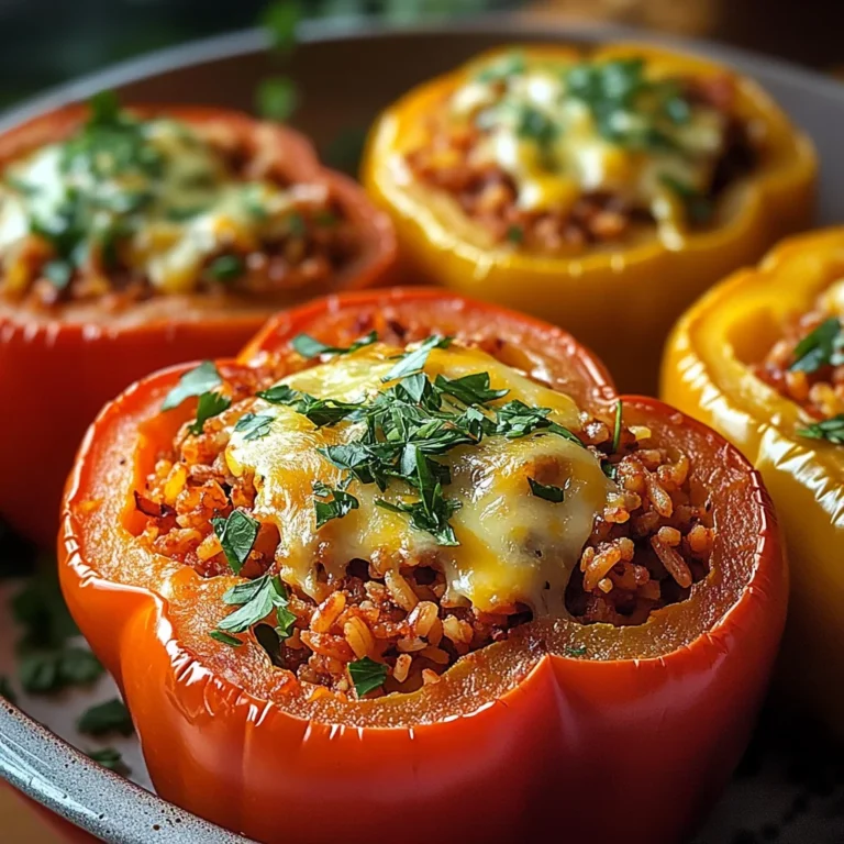 Gefüllte Paprikaschoten mit rotem Reis