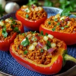 Gefüllte Spitzpaprika mit roten Linsen