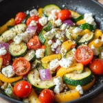 Gemüsepfanne mit Feta - einfach, schnell & lecker