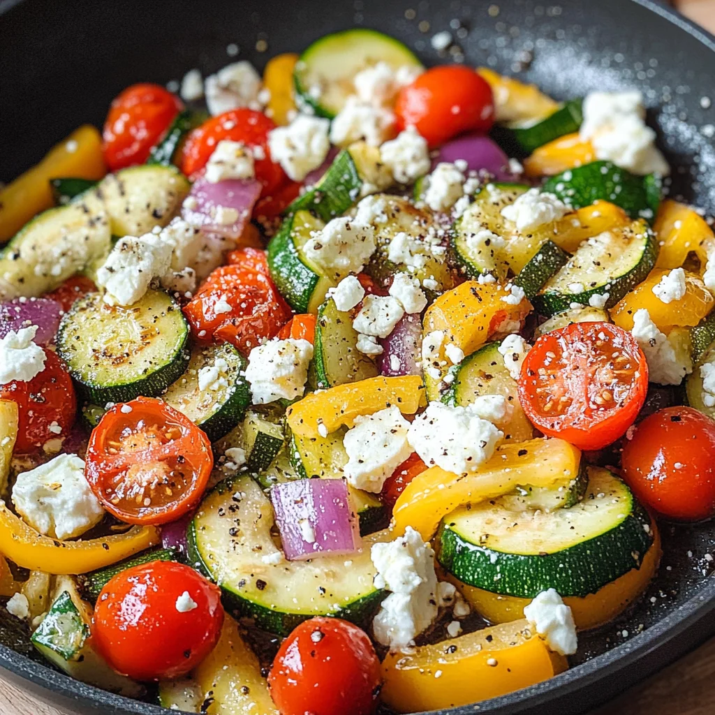 Gemüsepfanne mit Feta - einfach, schnell & lecker
