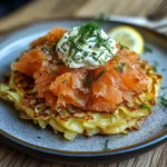 Großer Rösti mit Frischkäse und Lachs