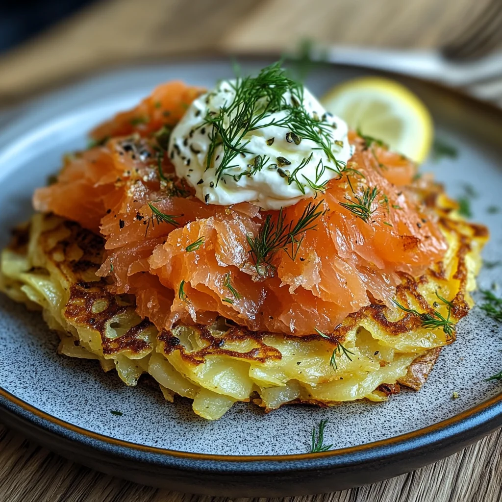 Großer Rösti mit Frischkäse und Lachs