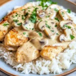 Hähnchengeschnetzeltes mit Reis & Pilzen