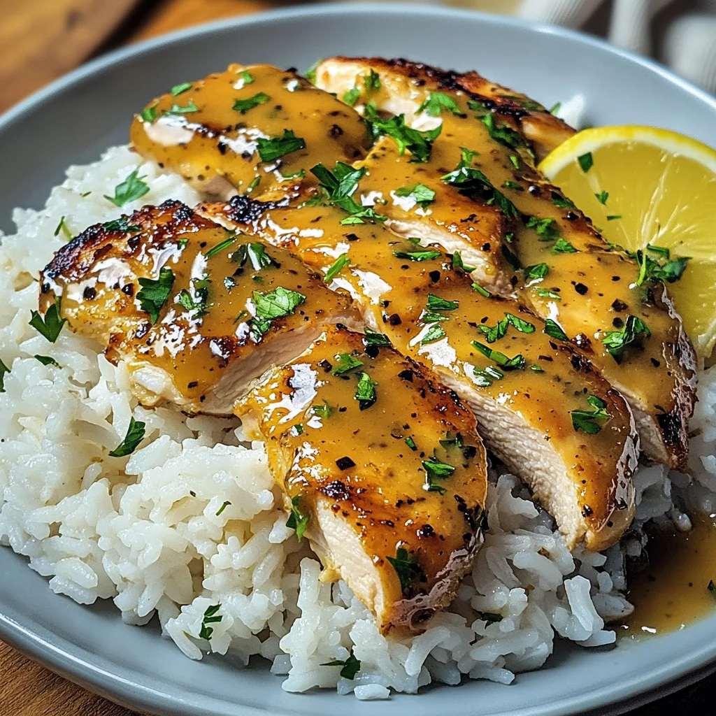 Honig Senf Hähnchen mit Reis