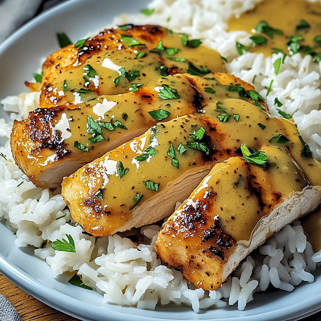 Honig Senf Hähnchen mit Reis