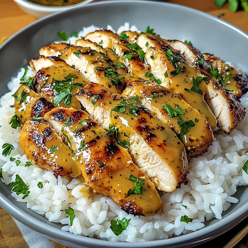 Honig Senf Hähnchen mit Reis