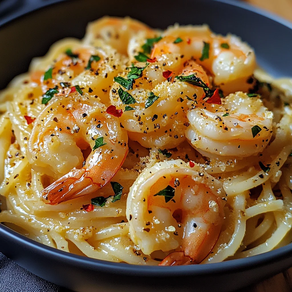 Knoblauch-Butter-Shrimp Pasta
