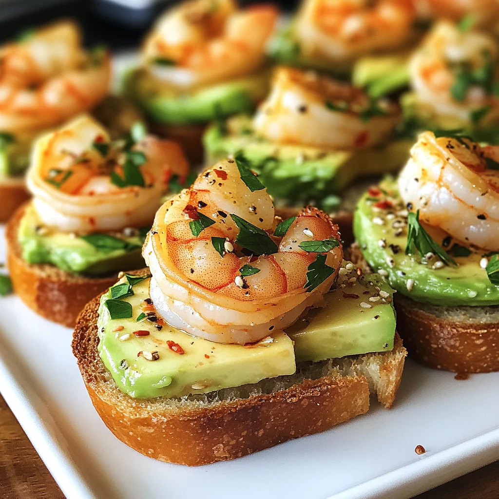 Knoblauch-Garnelen-Crostini mit Avocado
