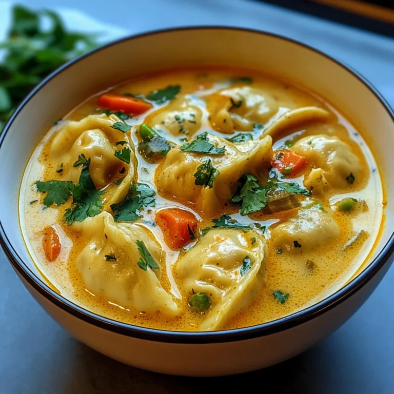 Kokosnuss-Curry-Suppe mit Knödeln