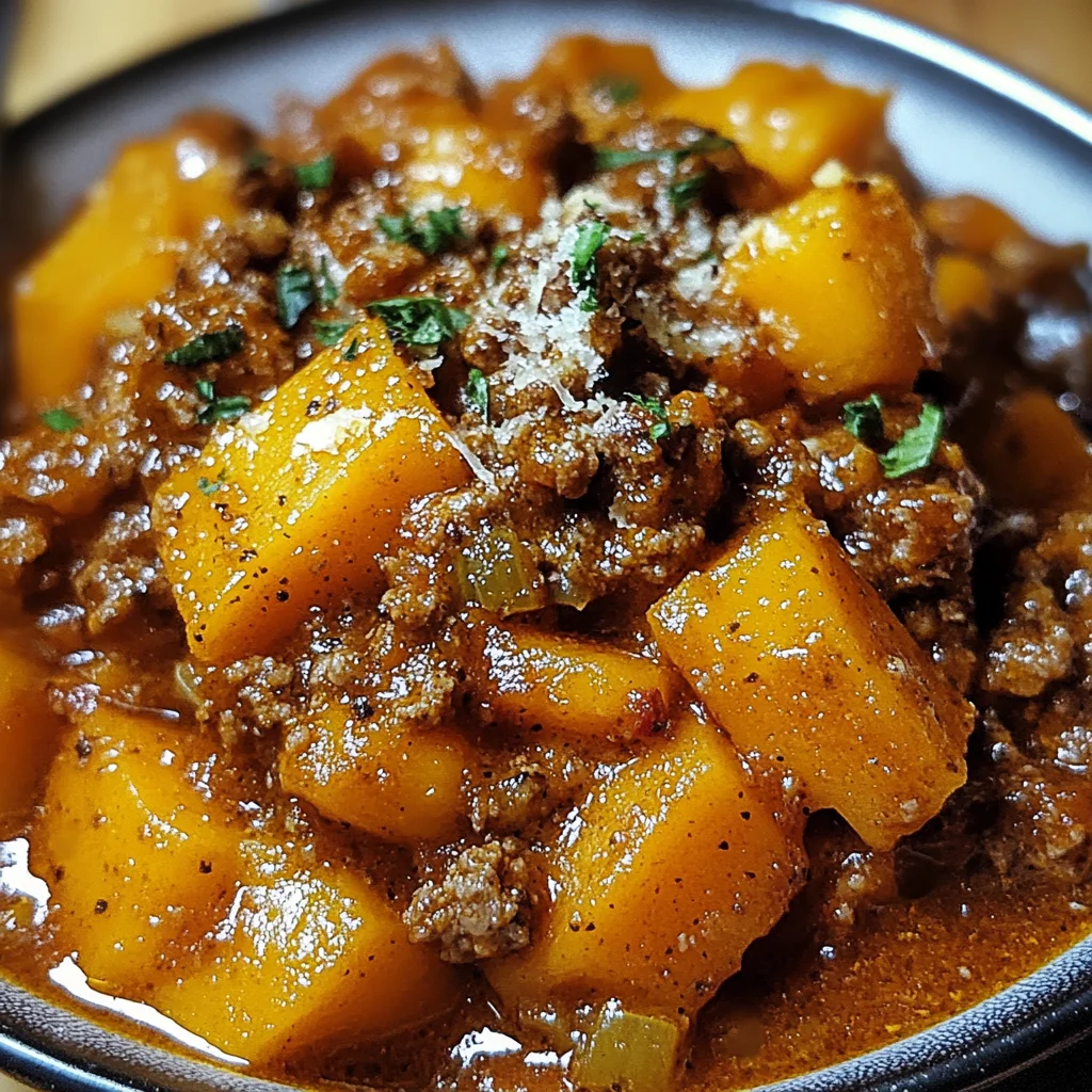 Kürbis-Rindfleisch-Bolognese
