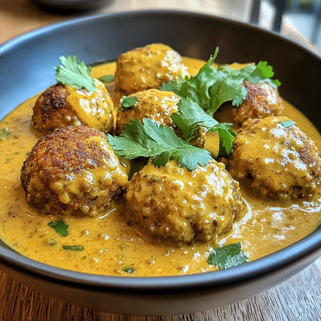 Linsenbällchen in Currysauce