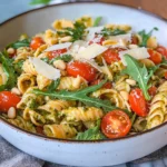 Nudelsalat mit Pesto & Rucola (ohne Mayo)