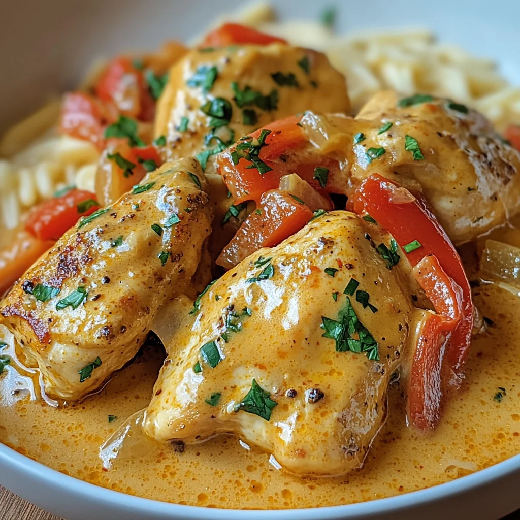 Paprika-Sahne-Hähnchen
