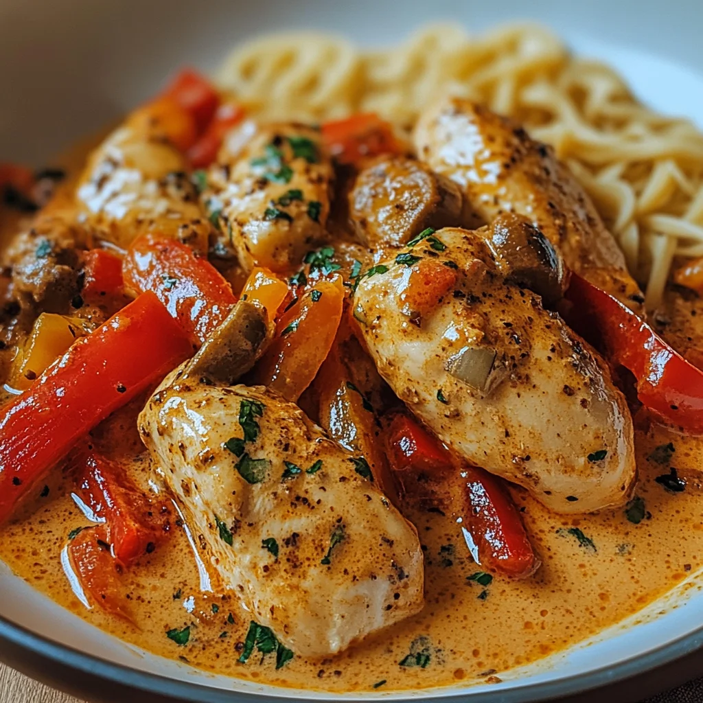 Paprika-Sahne-Hähnchen