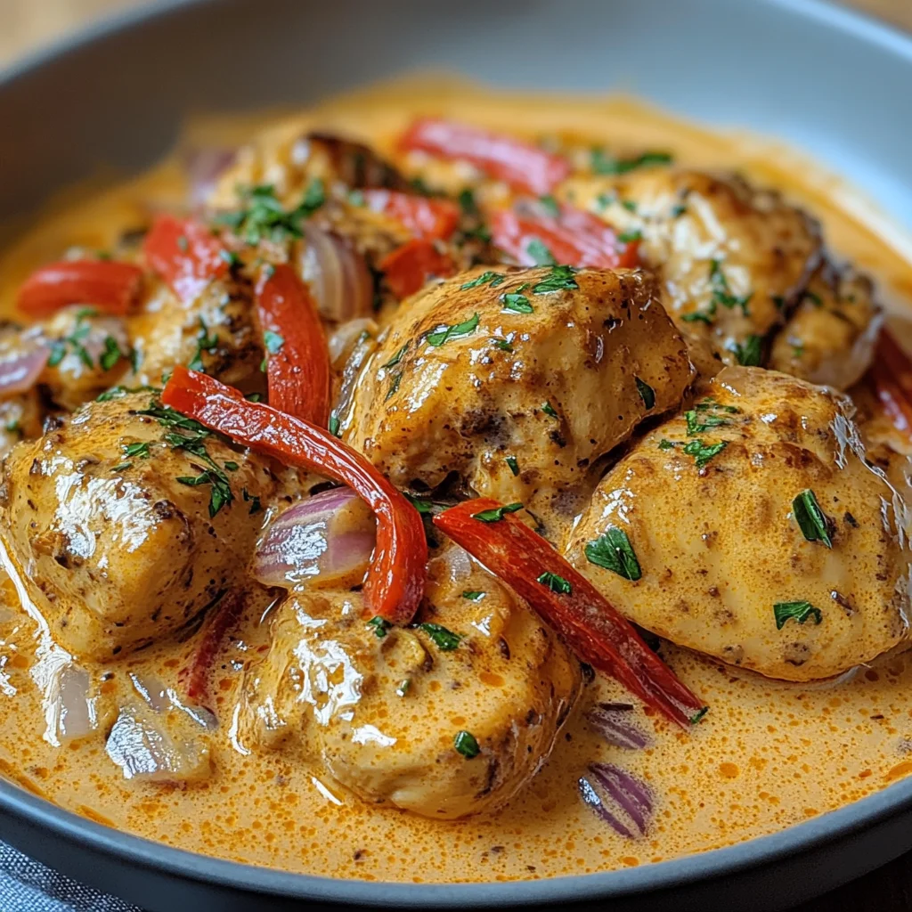 Paprika-Sahne-Hähnchen