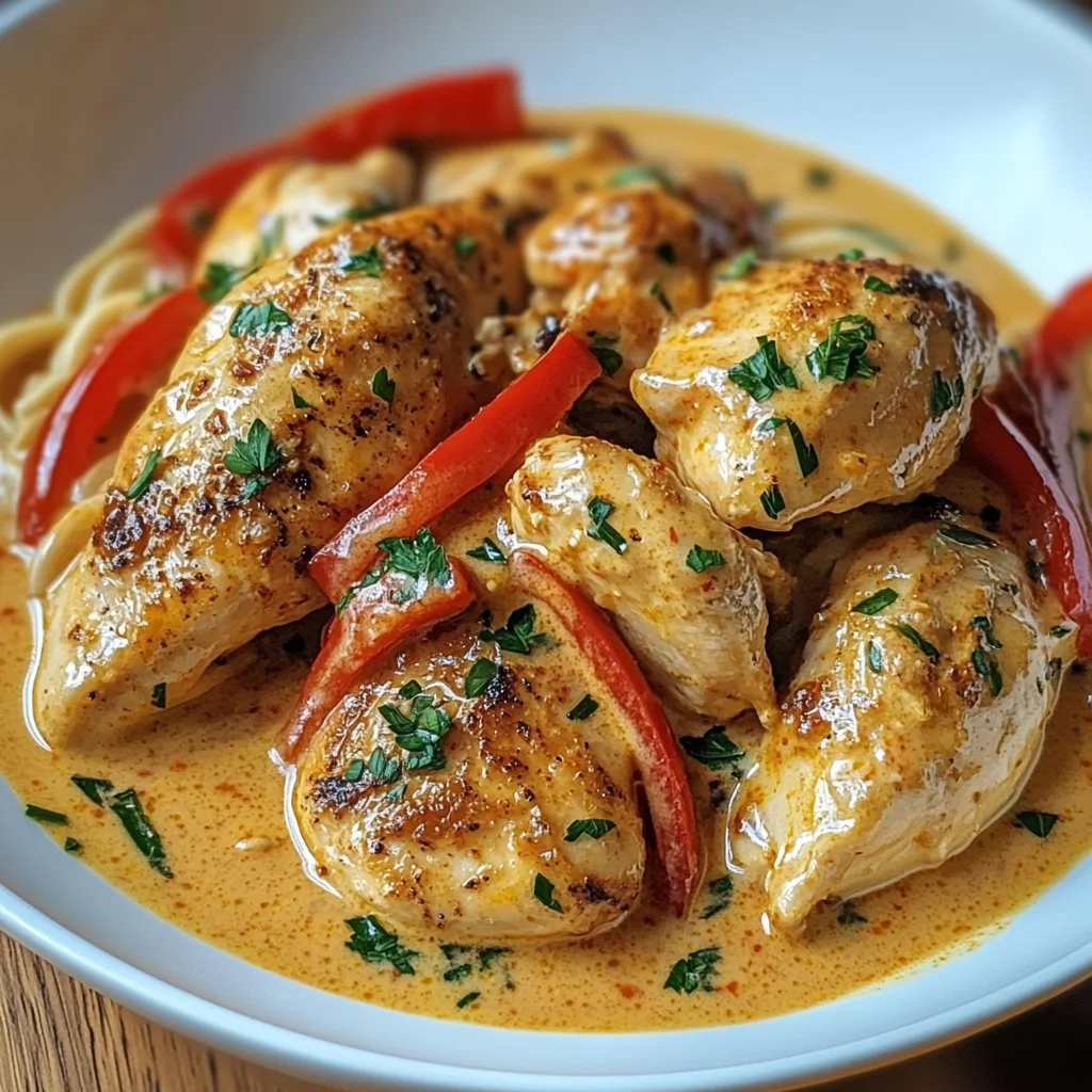 Paprika-Sahne-Hähnchen