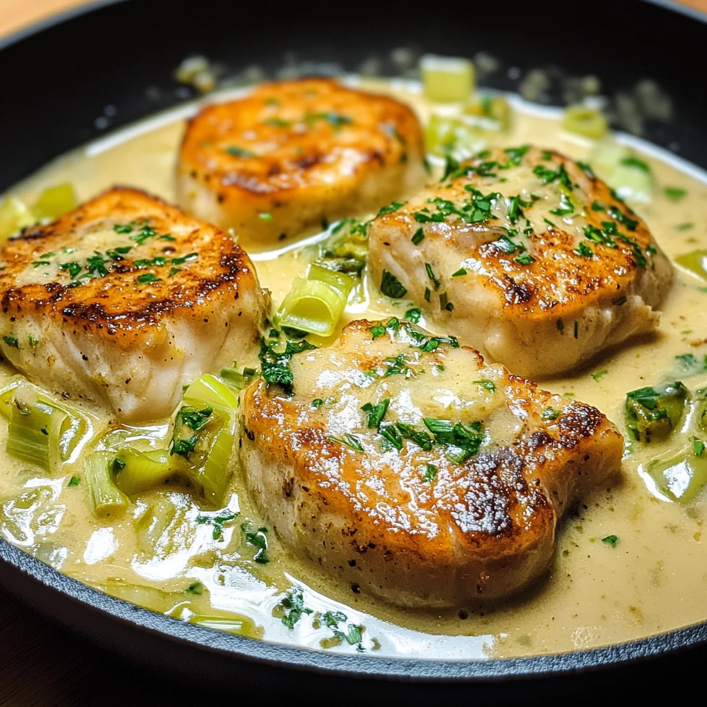 Putenmedaillons in Lauch-Sahne-Sauce