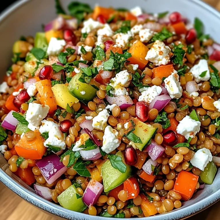 Rote Linsen Salat Orientalisch mit Feta