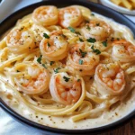 Spaghetti Alfredo mit Garnelen