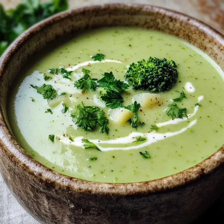 Brokkoli-Suppe mit Kartoffeln und Sahne