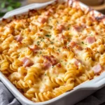 Einfacher Nudelauflauf mit Schinken & Käse