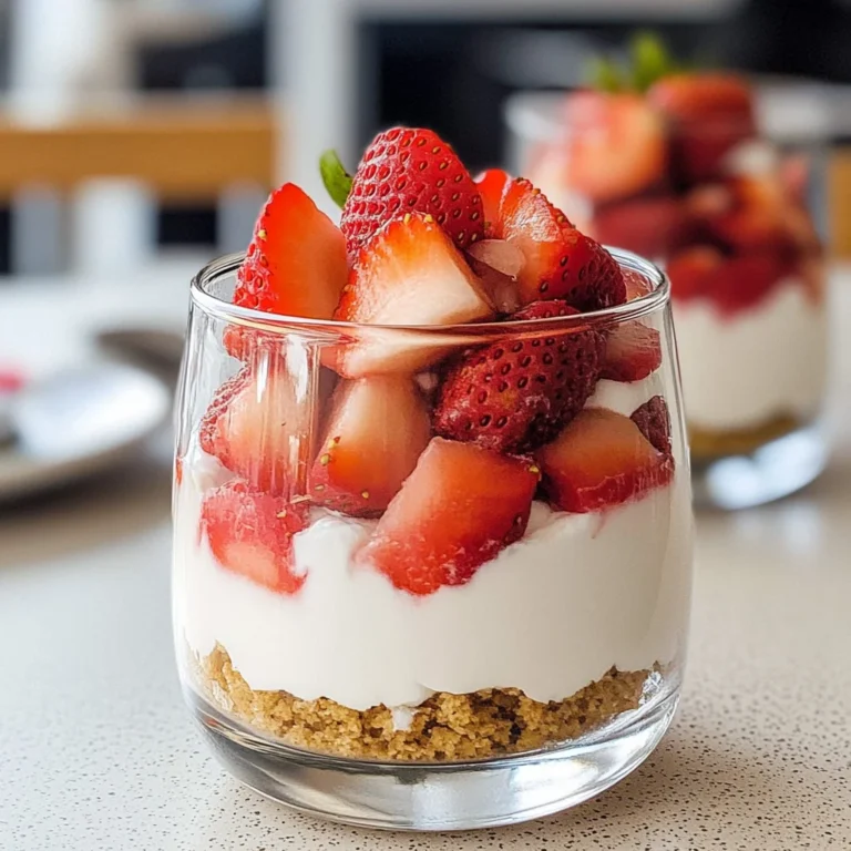 Erdbeer-Dessert im Glas mit Joghurt