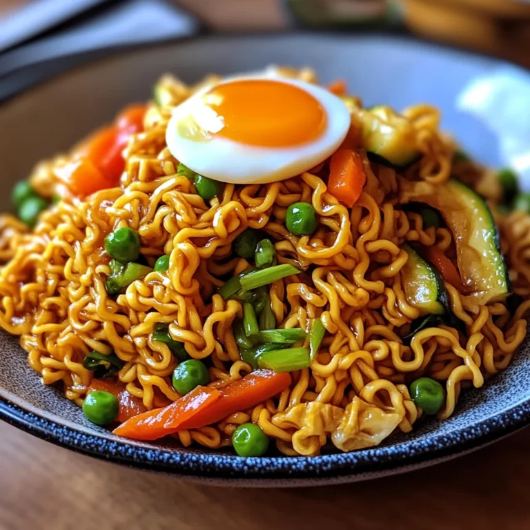 Gebratene Nudeln mit Gemüse und Ei