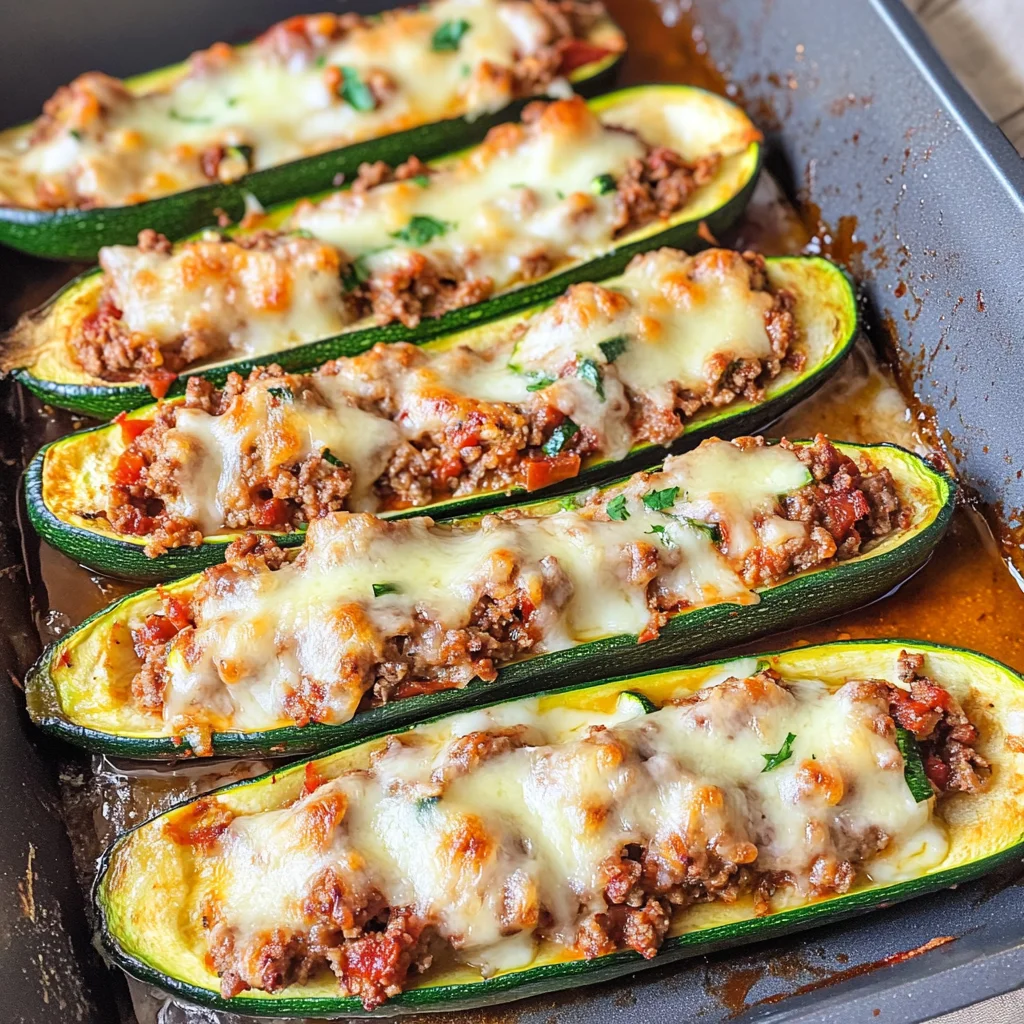 Gefüllte Zucchini mit Hack - so lecker!