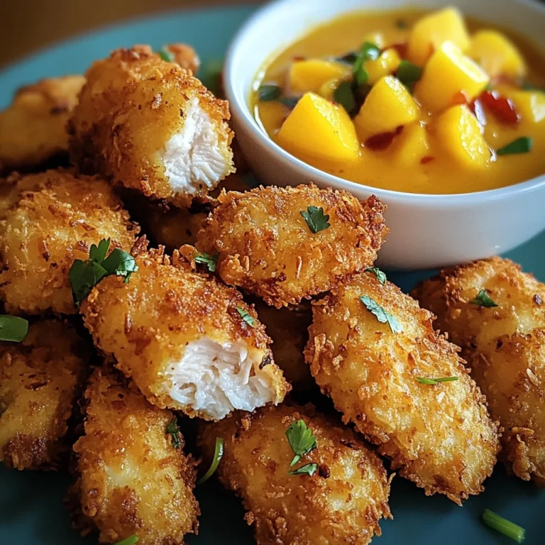 Kokos-Chicken-Nuggets mit Spicy Mango-Dip