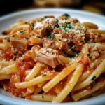 Nudeln mit Thunfisch-Tomatensauce