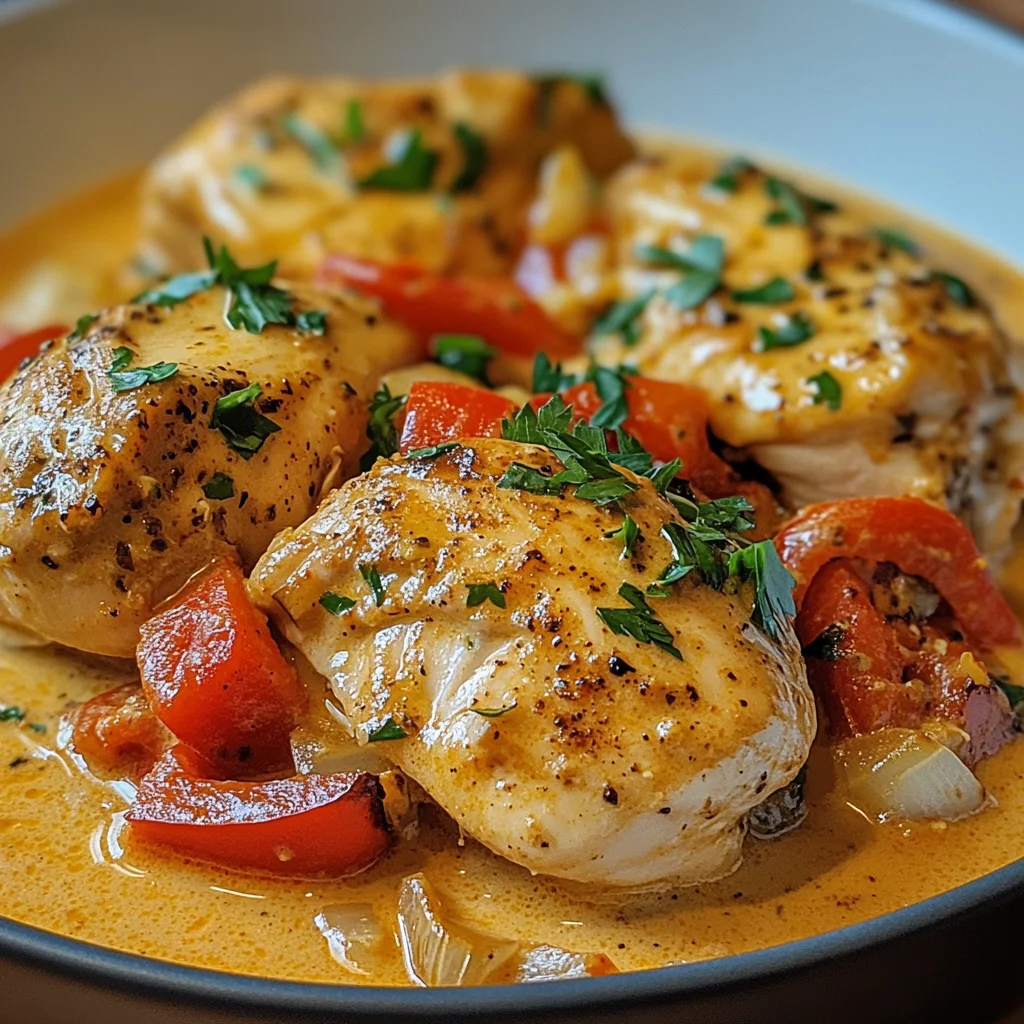 Paprika-Sahne-Hähnchen