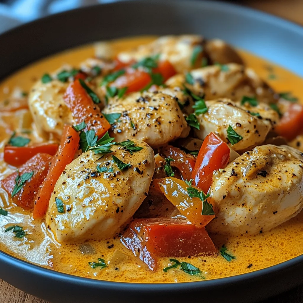 Paprika-Sahne-Hähnchen