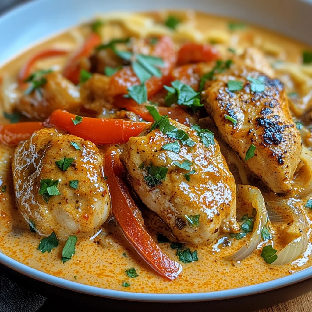 Paprika-Sahne-Hähnchen