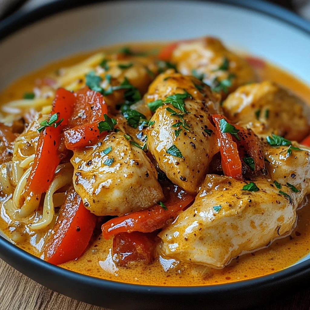 Paprika-Sahne-Hähnchen