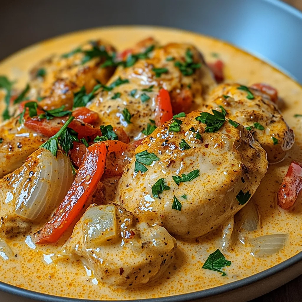 Paprika-Sahne-Hähnchen