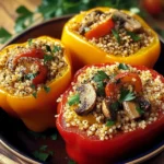 Paprika mit Hirse-Pilz-Füllung