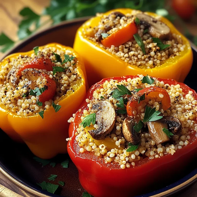 Paprika mit Hirse-Pilz-Füllung