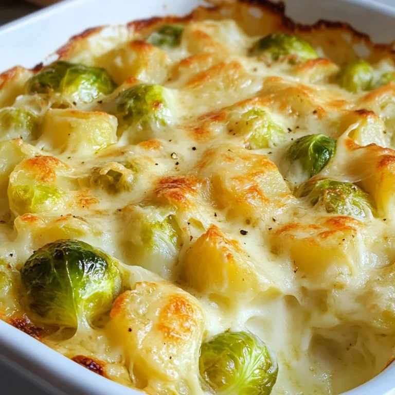 Rosenkohlauflauf - mit Kartoffeln & Käse