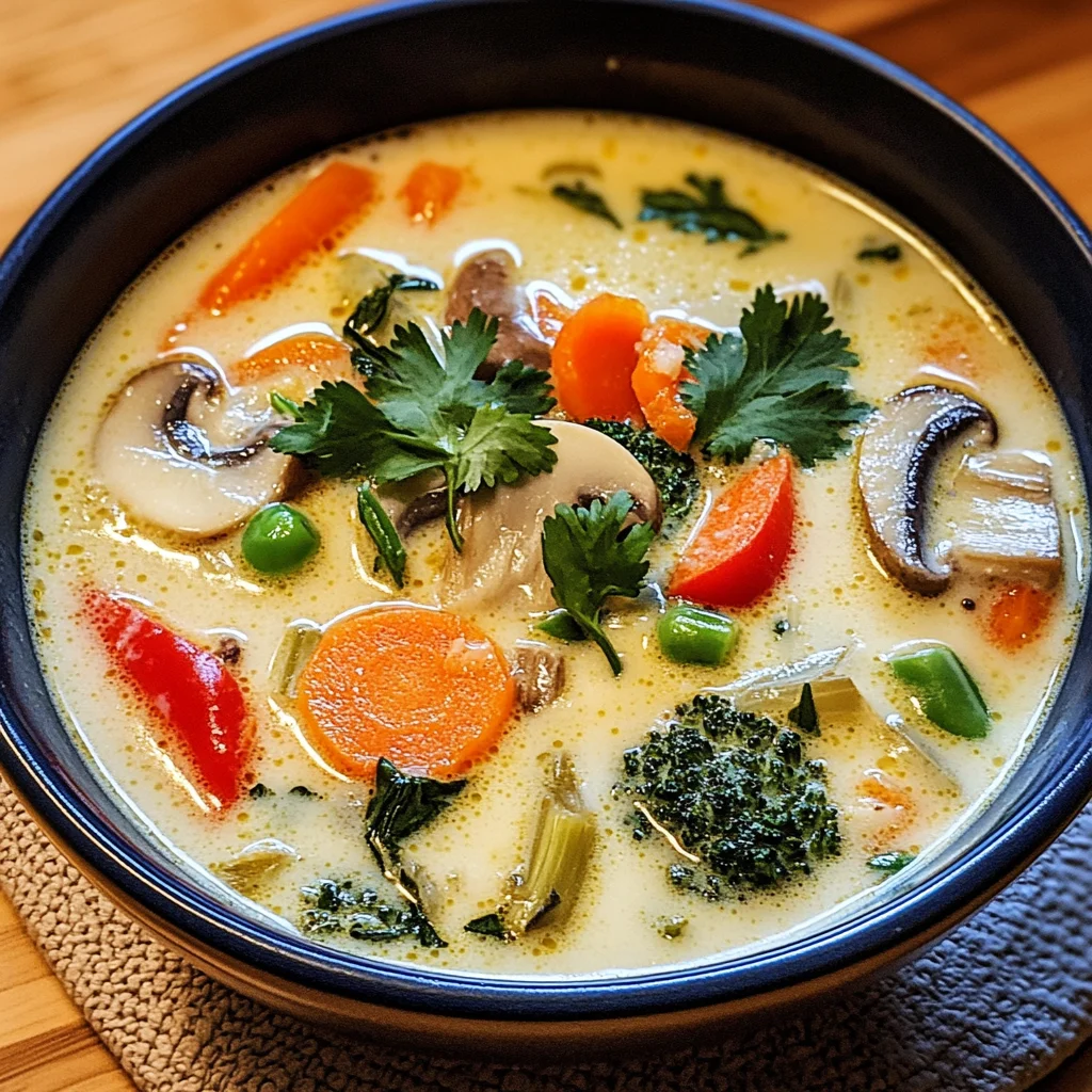 Thai-Kokos-Suppe mit Gemüse